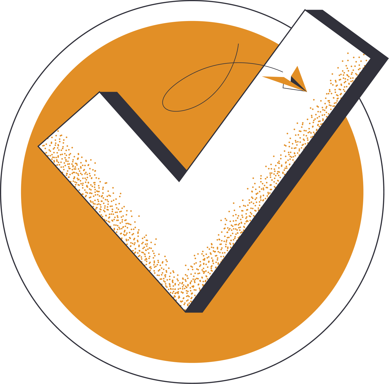 Confirmation icon indicating successful submission