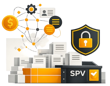 Illustration representing curated access, structured SPV investments, and secure investor participation